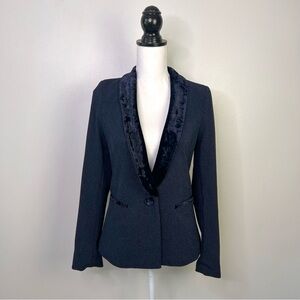 Anthropologie Skies Are Blue Knit and Velvet Blazer